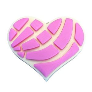 Pink Heart Concha Croc Charm